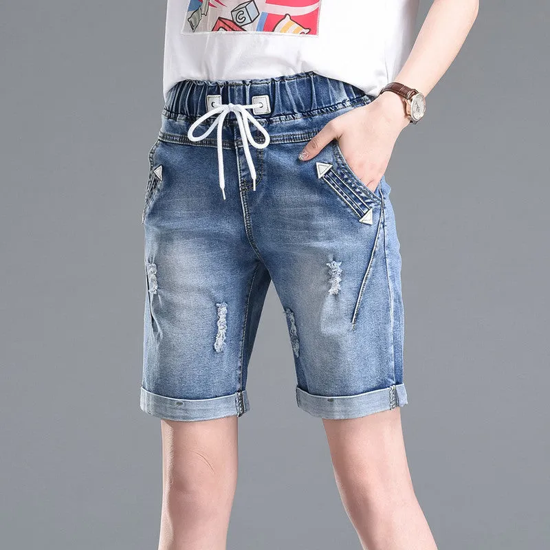 hole casual shorts
