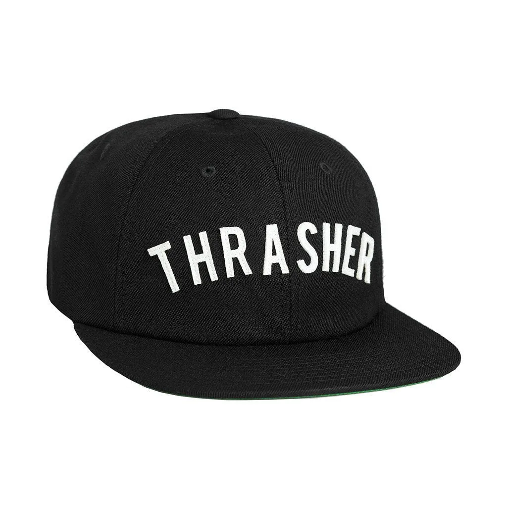 HUF X THRASHER VINTAGE BASEBALL 6 PANEL // BLACK