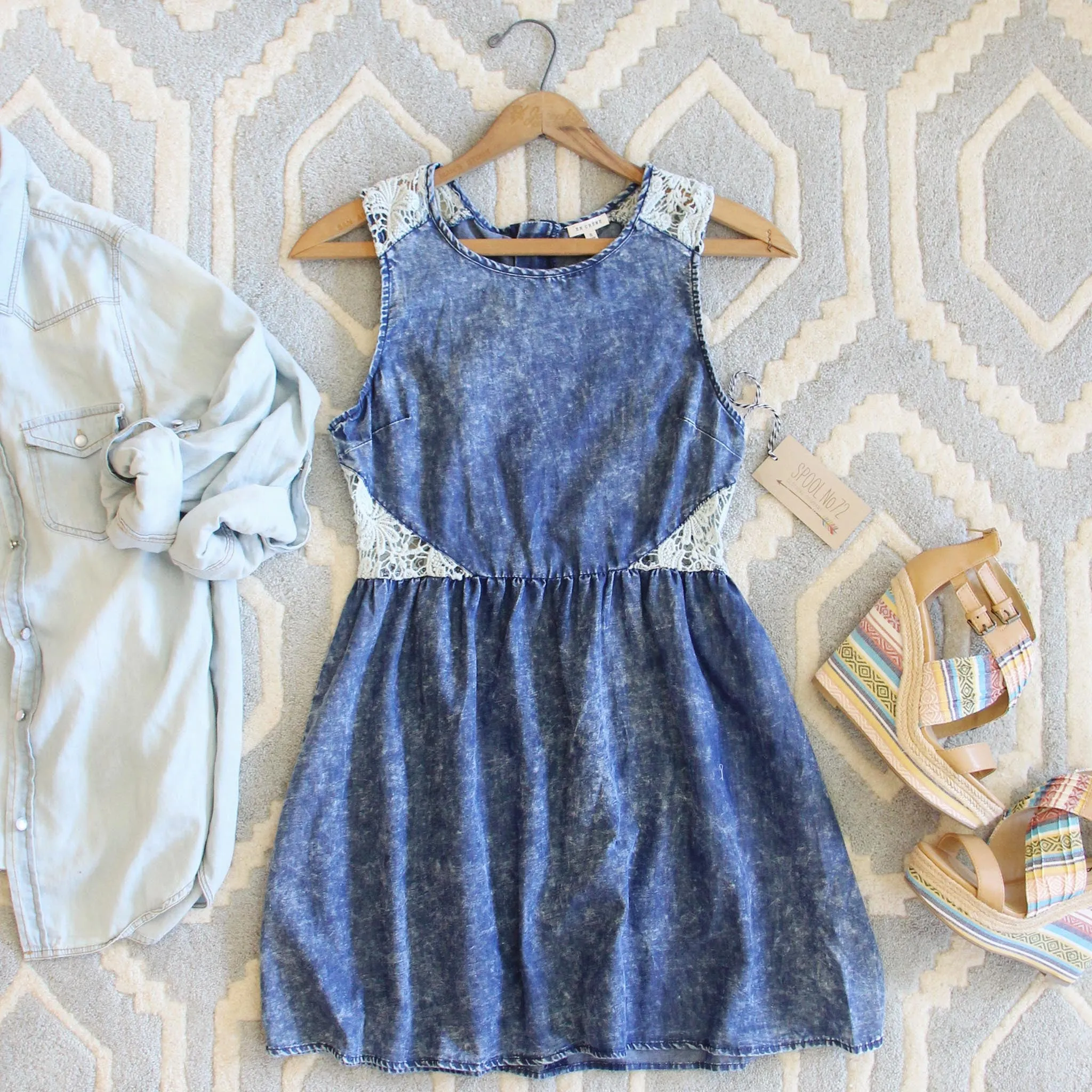 Indigo & Lace Dress