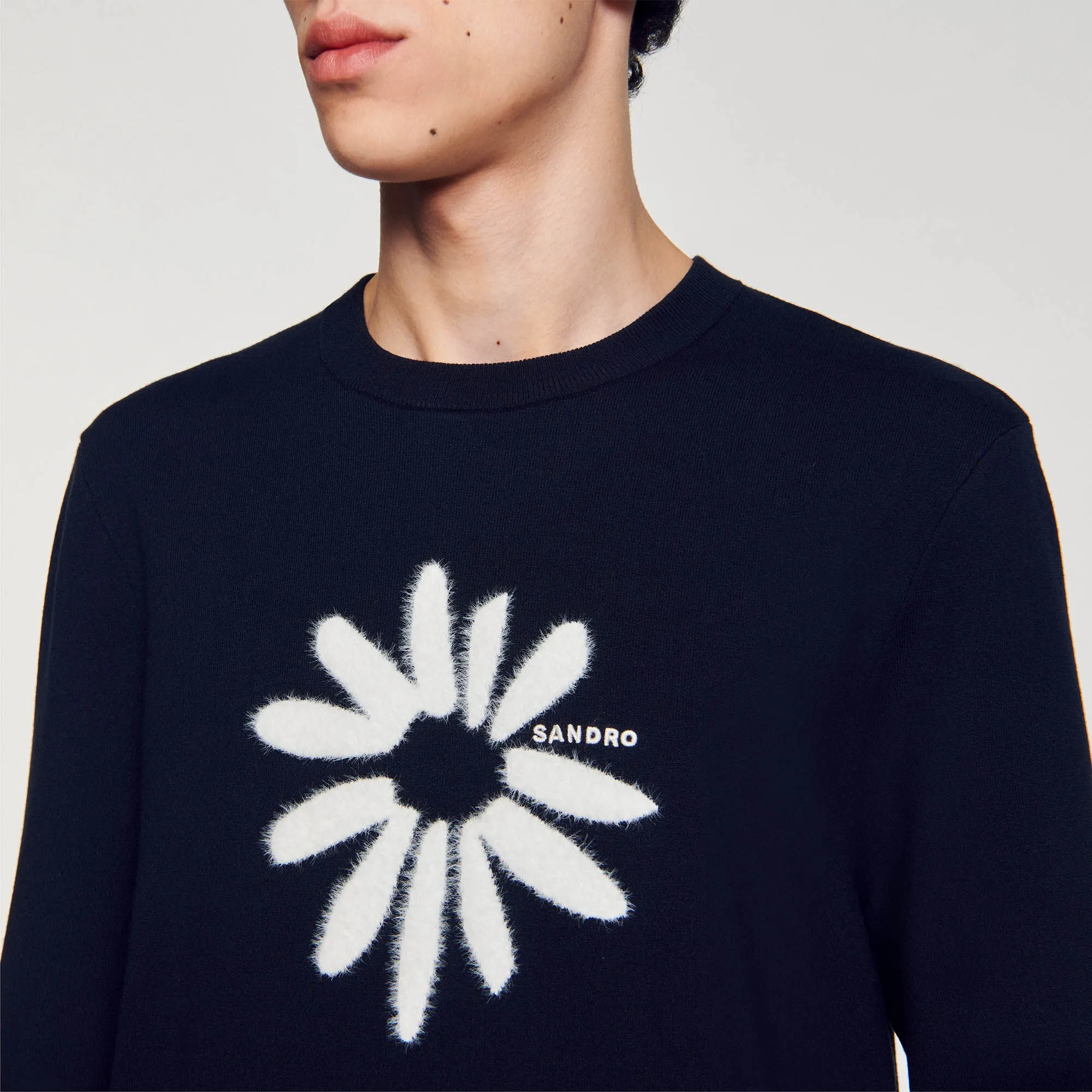 Jacquard flower jumper