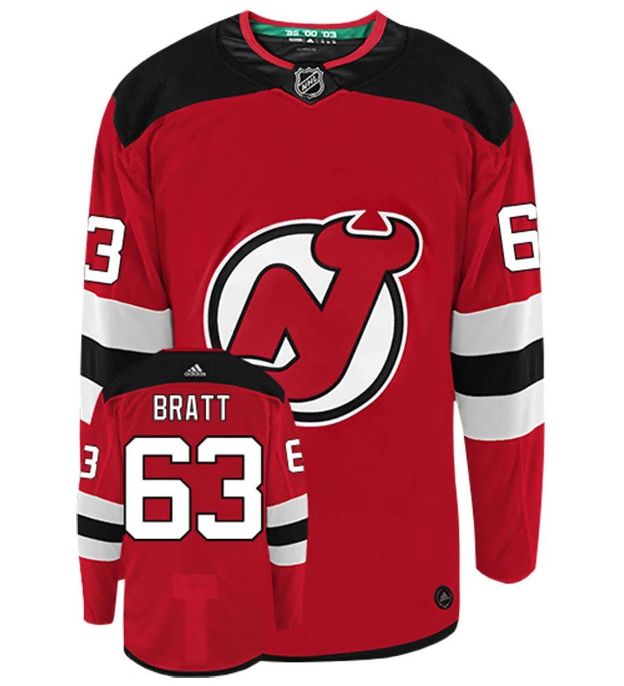 Jesper Bratt New Jersey Devils Adidas Authentic Home NHL Hockey Jersey     