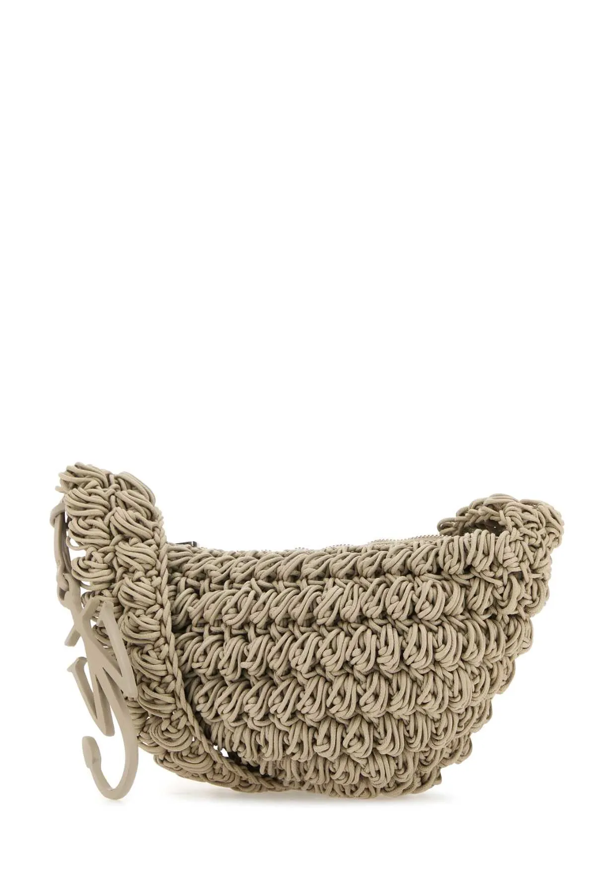 Jw Anderson Dove Grey Knit Popcorn Sling Crossbody Bag