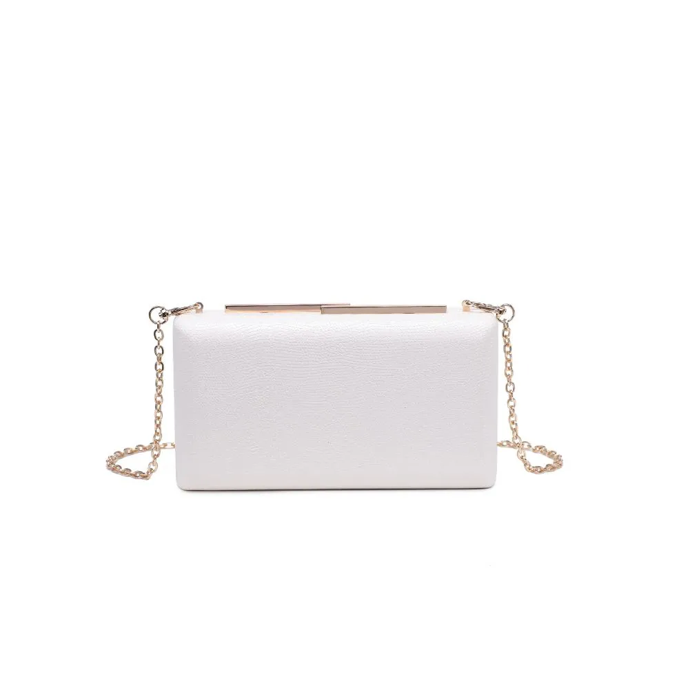 Katelyn Gold Detail Evening Clutch - White