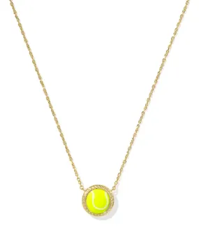 Kendra Scott Tennis Gold Short Pendant Necklace in Chartreuse Magnesite