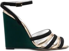 La DoubleJ Tones 135mm wedge sandals Green