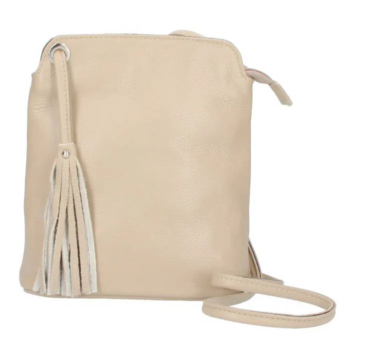Leia taupe leather shoulder bag