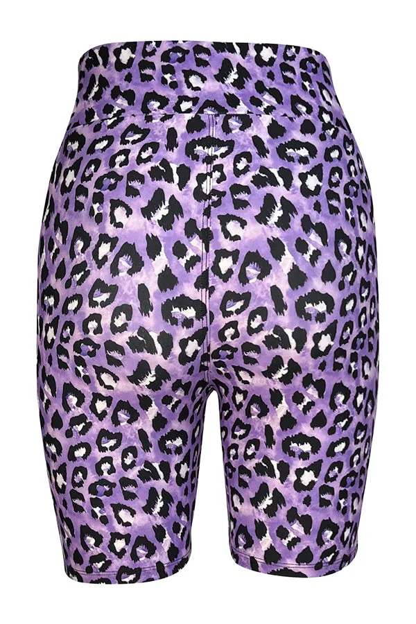 Lilac Leopard Shorts