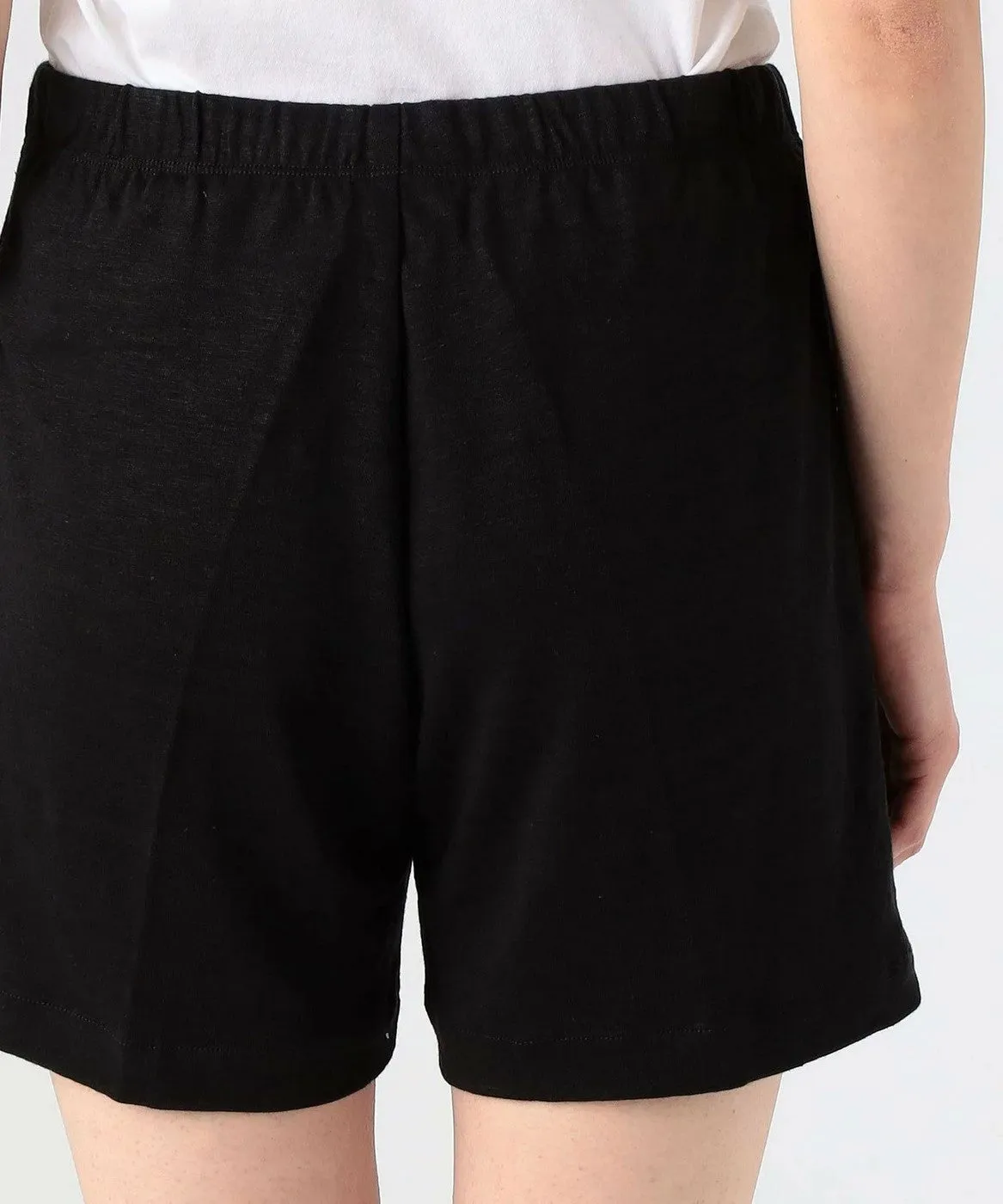 Linen Jersey Short-Black