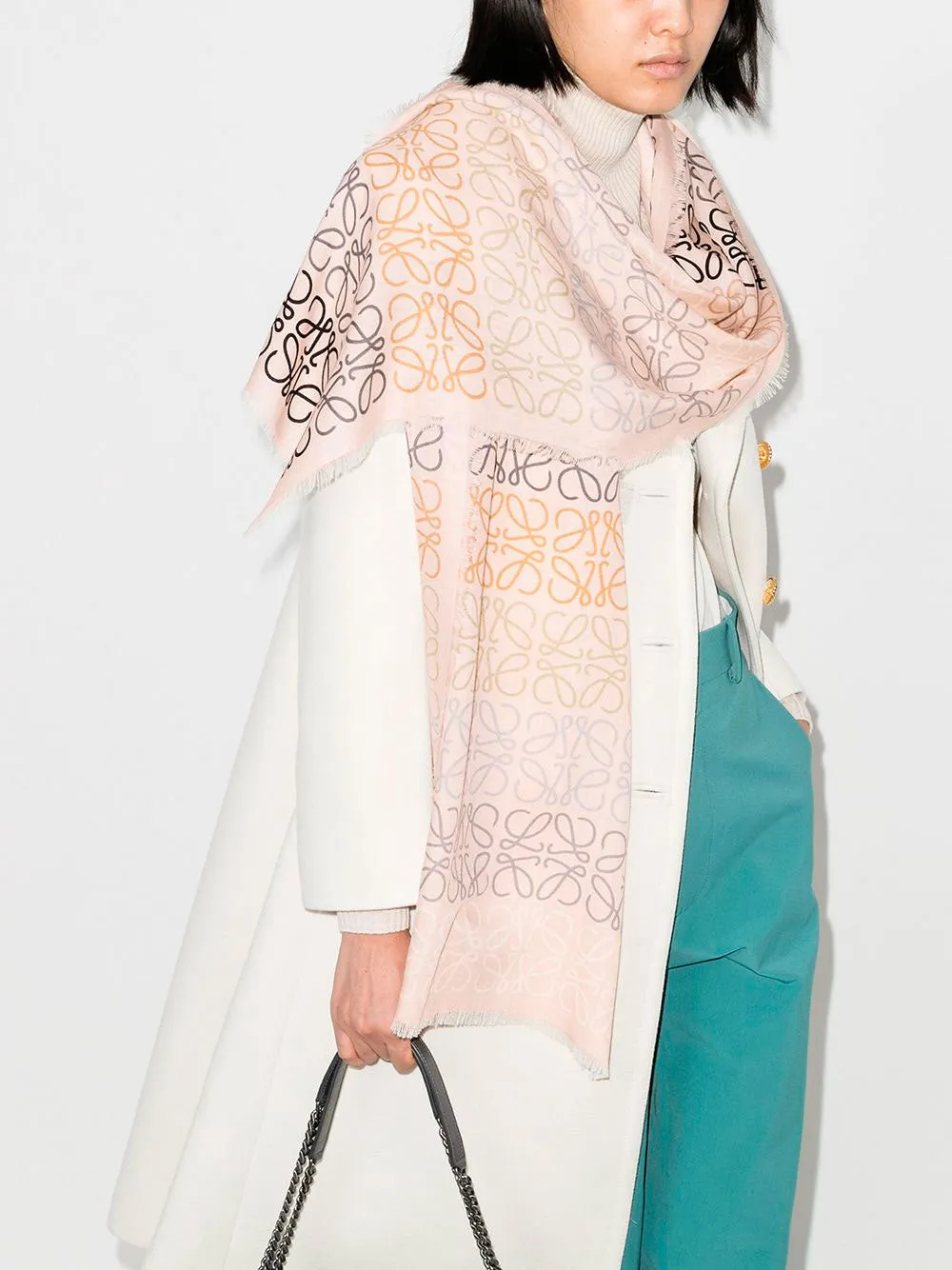 Loewe monogram stripe scarf