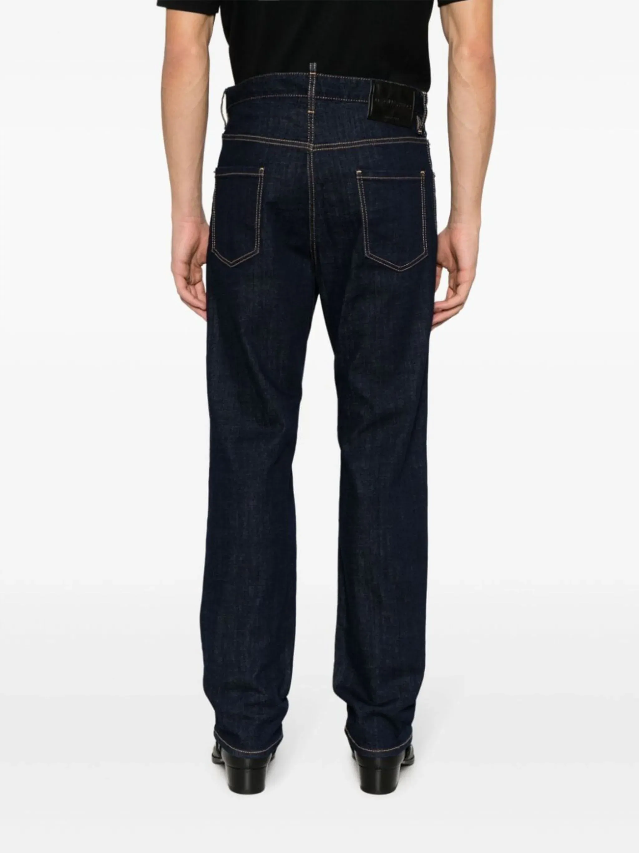 logo-patch slim-leg jeans