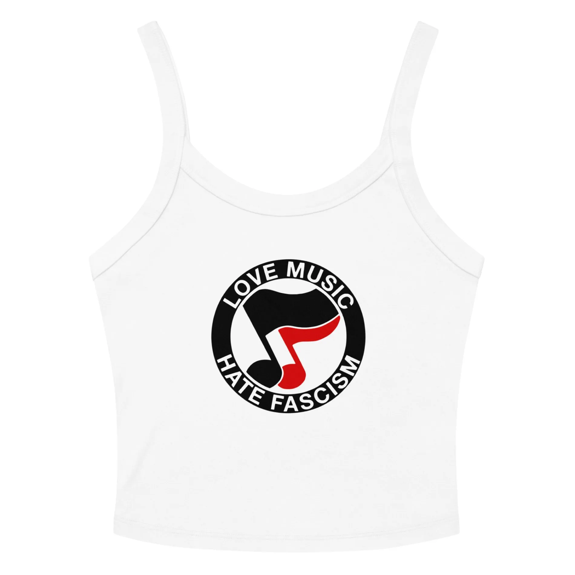 Love Music Hate Fascism Women’s Micro-rib Tank Top (Vest)