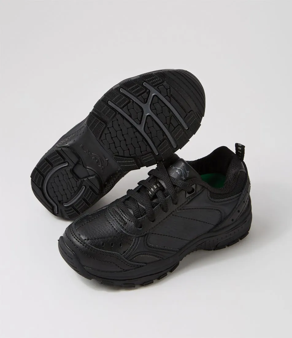 LYNX Erupt Jnr E Lace Black Leather Sneakers