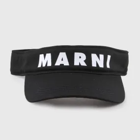 Marni Black Tennis Style Visor Hat