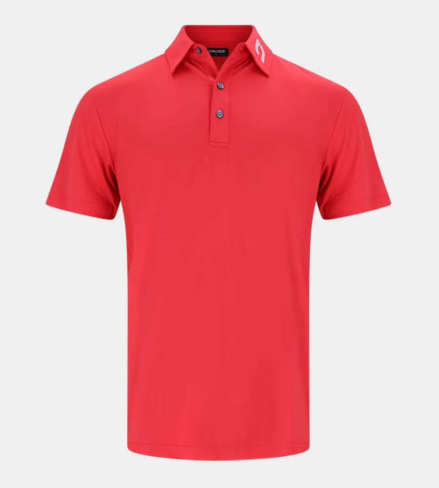 MENS PERFORMANCE GOLF POLO - RED