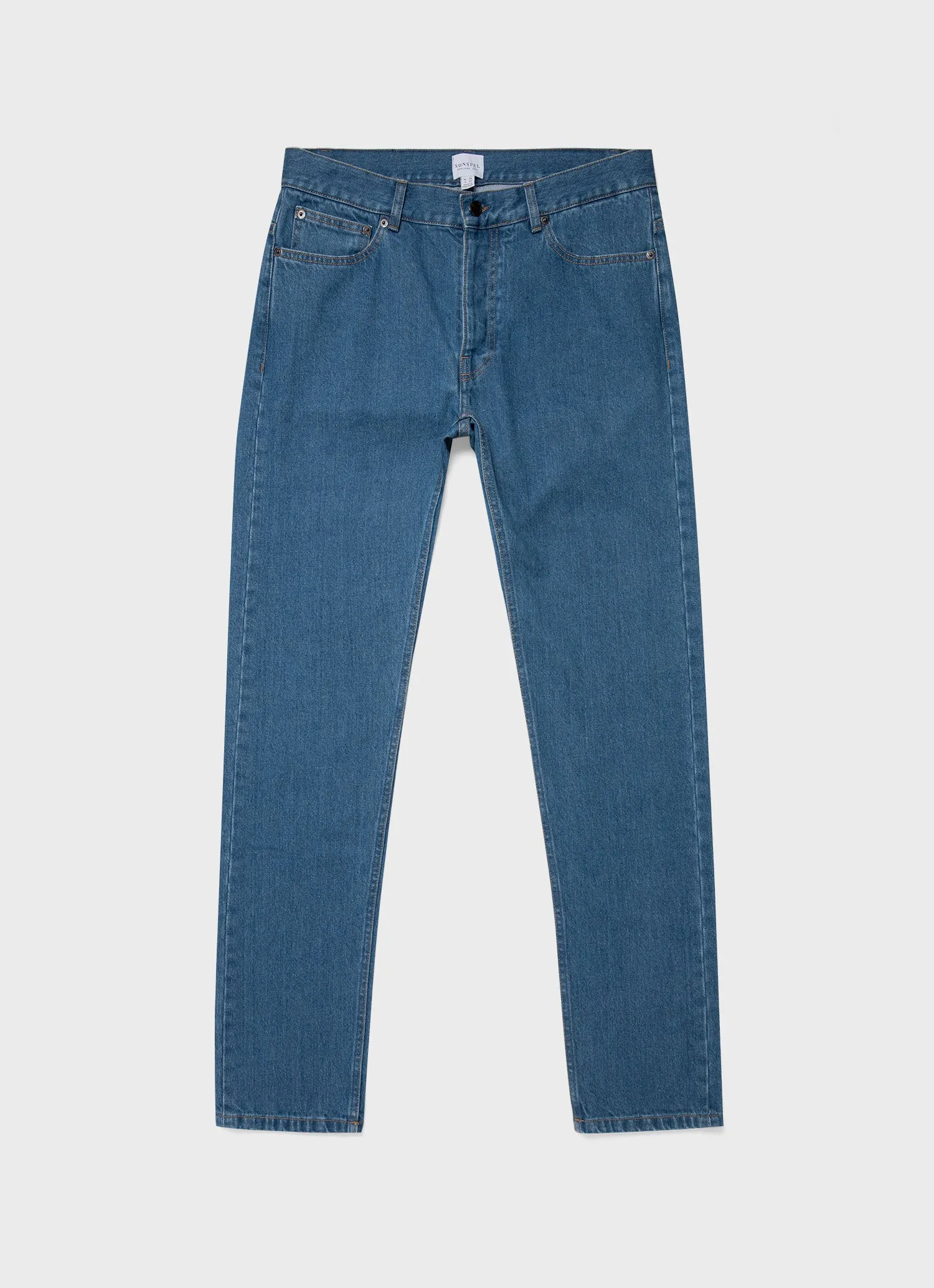 Men's Regular Fit Jeans in Mid Wash Denim