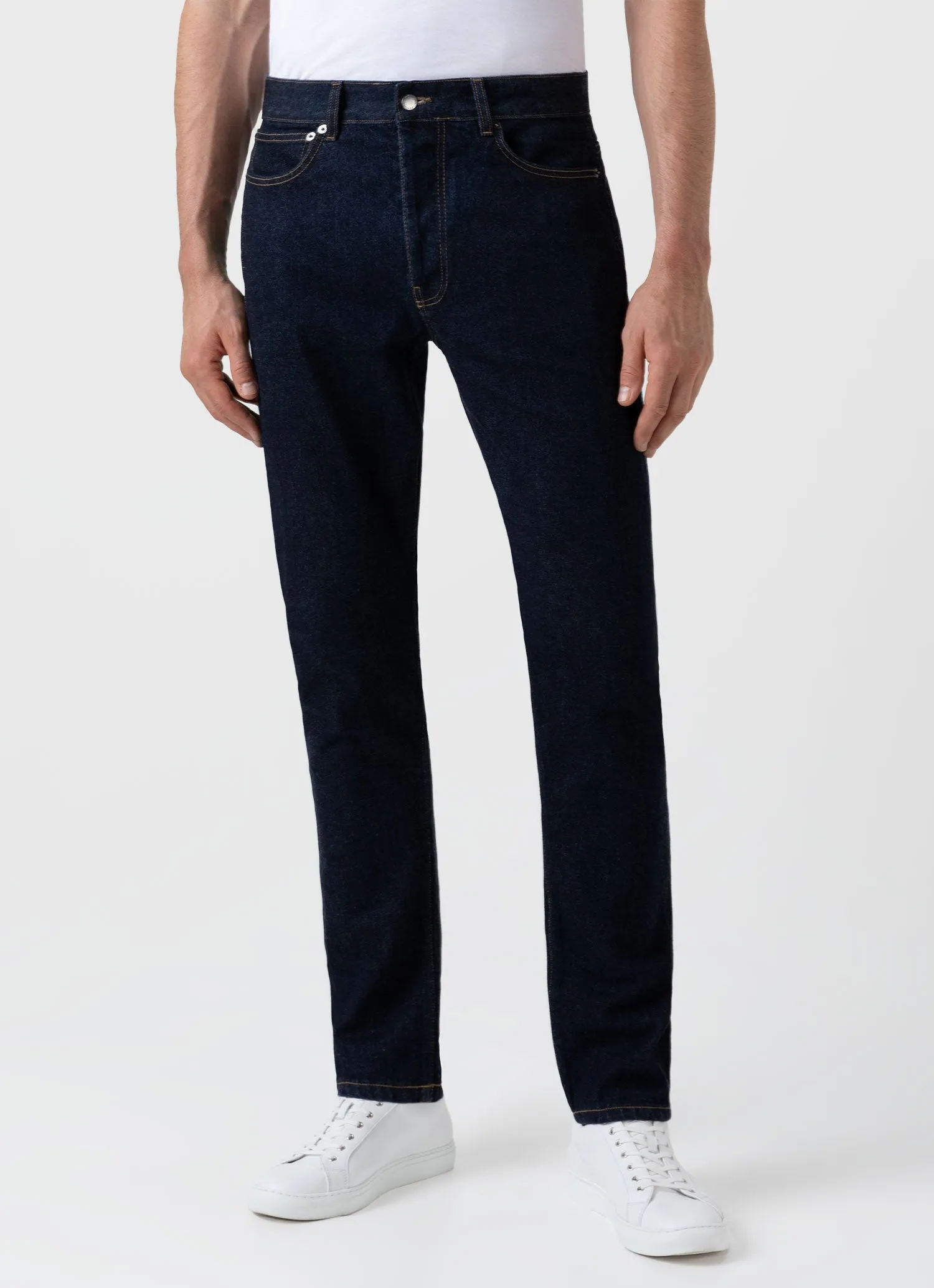 Men's Slim Fit Jeans in Rinse Wash Denim