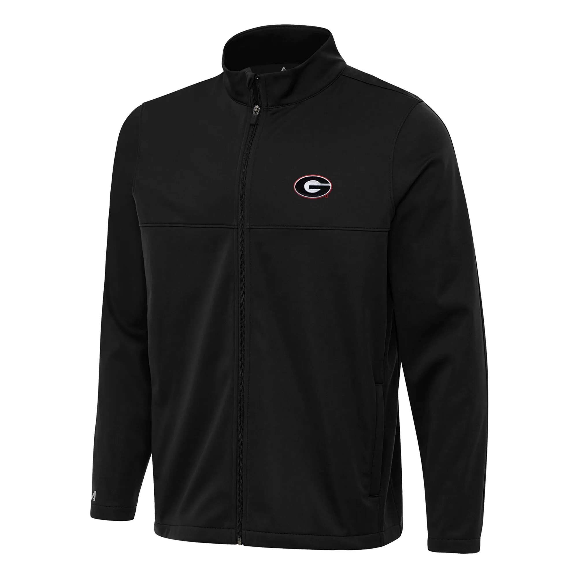 Men's Antigua  Black Georgia Bulldogs Links 2 Full-Zip Golf Jacket