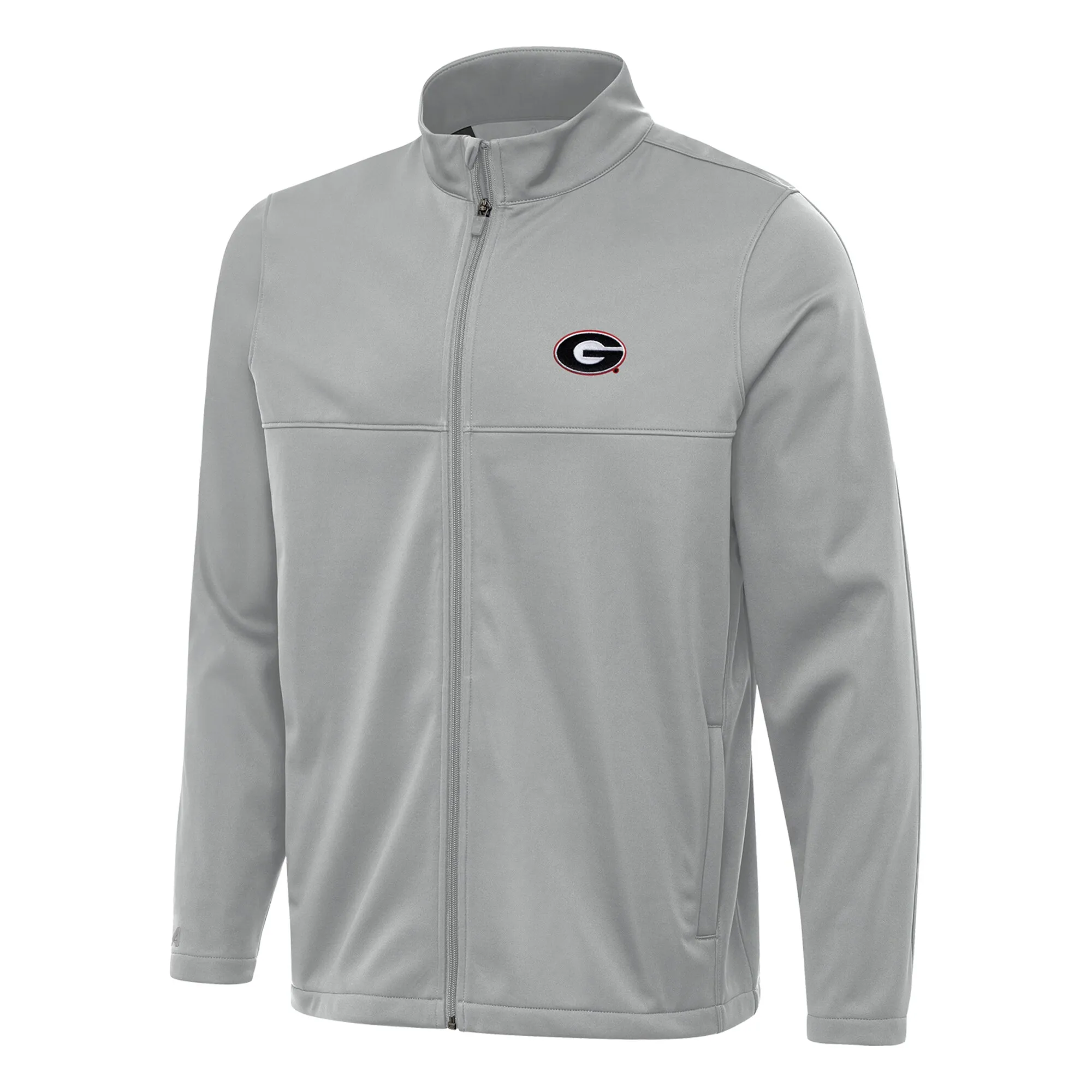 Men's Antigua  Gray Georgia Bulldogs Links 2 Full-Zip Golf Jacket