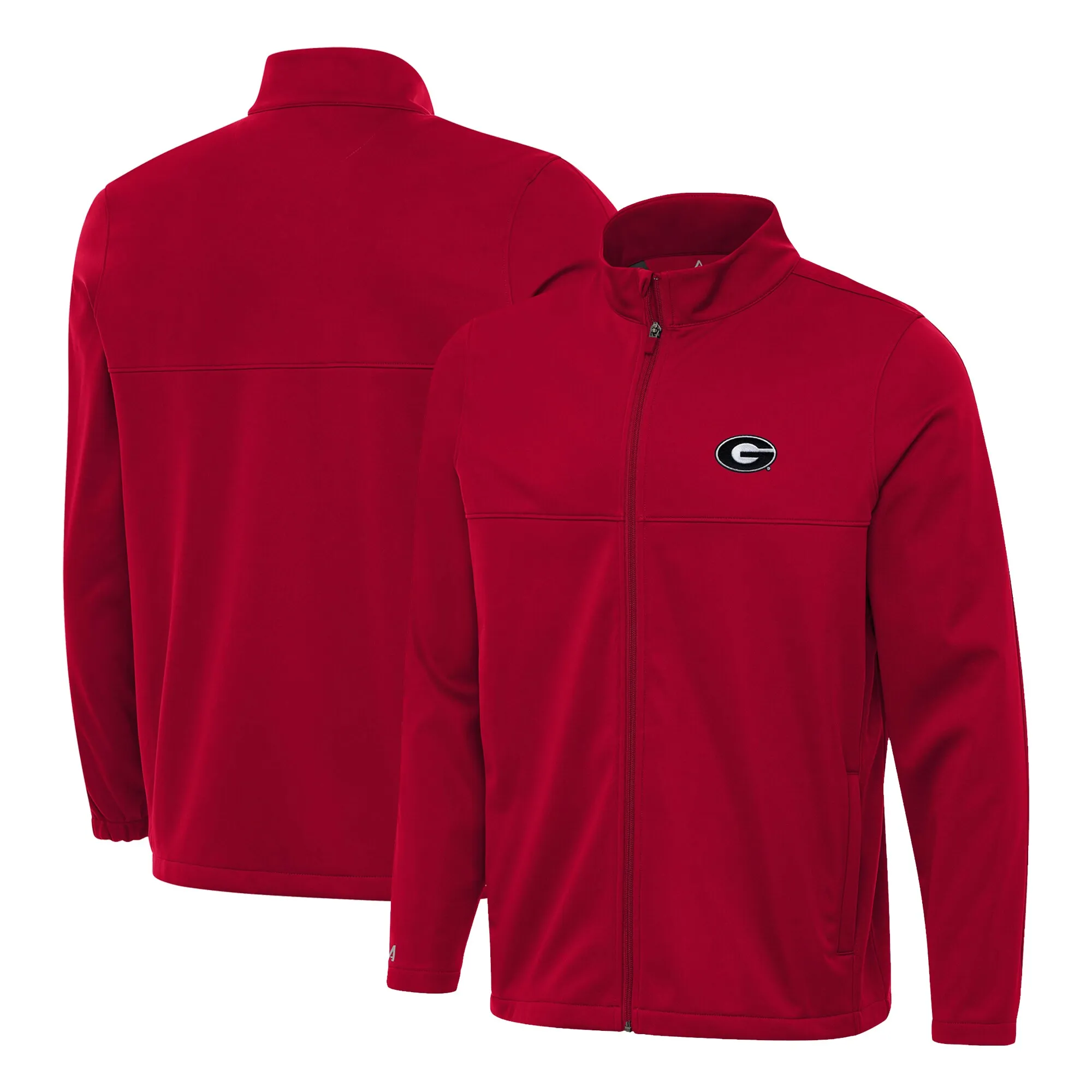 Men's Antigua  Red Georgia Bulldogs Links 2 Full-Zip Golf Jacket