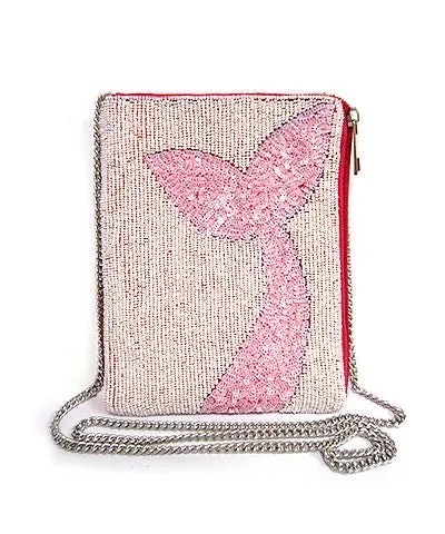 Mermaid Tail Beaded Crossbody Clutch