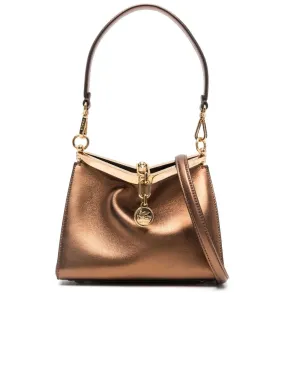 Metallic Finish Leather Shoulder Bag