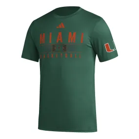 Miami Hurricanes adidas Basketball Court Aeroready Pregame T-Shirt - Green