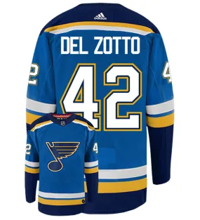 Michael Del Zotto St. Louis Blues Adidas Authentic Home NHL Hockey Jersey     