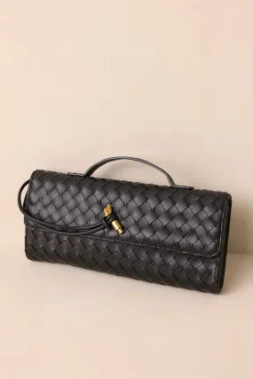 Midnight Sun Black Woven Clutch