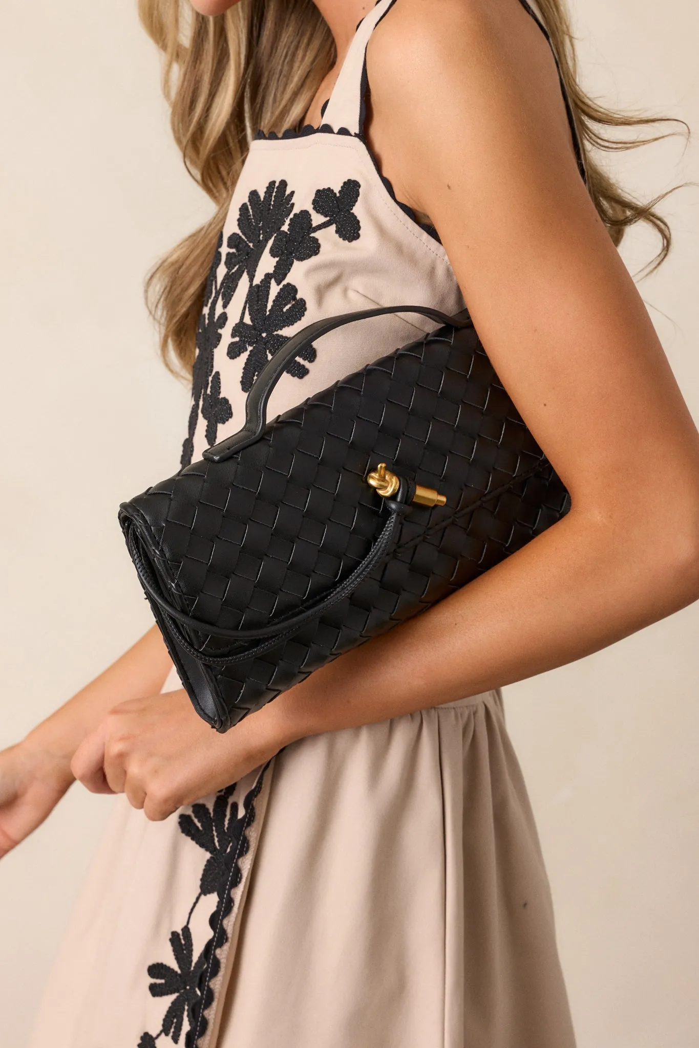 Midnight Sun Black Woven Clutch