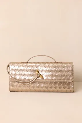 Midnight Sun Gold Woven Clutch