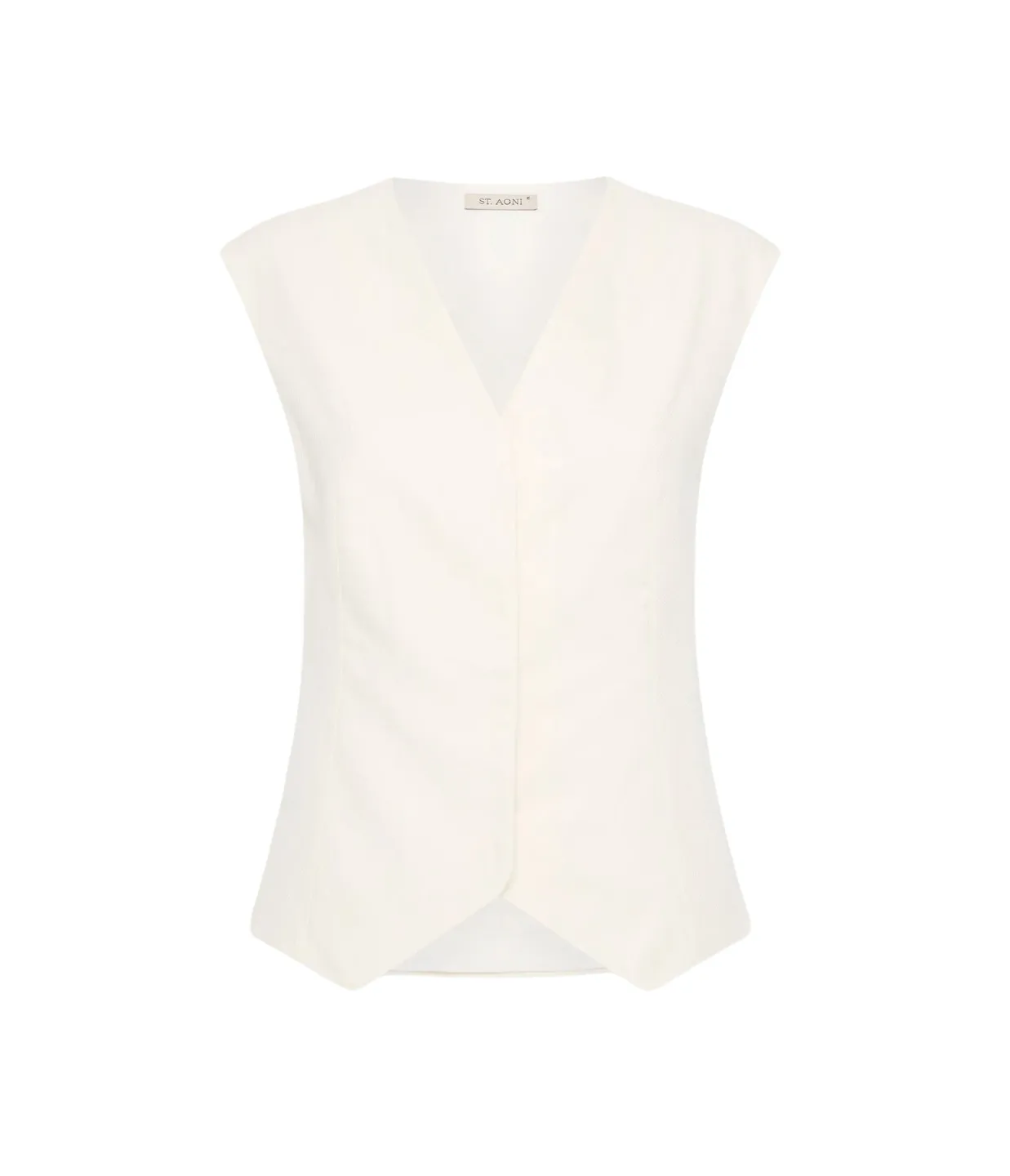 Minimal Tailored Vest in Ivory