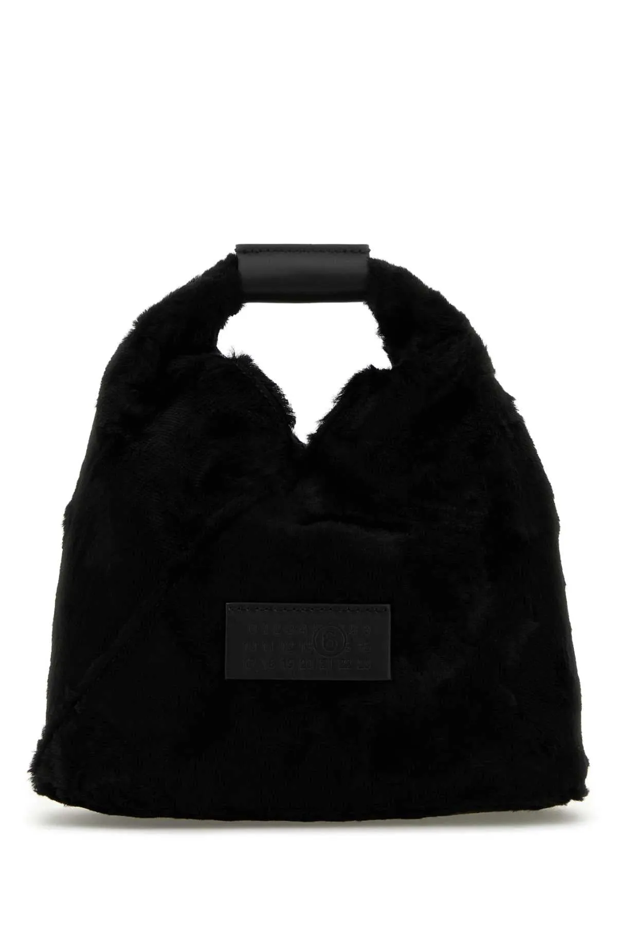 Mm6 Maison Margiela Black Eco Fur Japanese Crossbody Bag