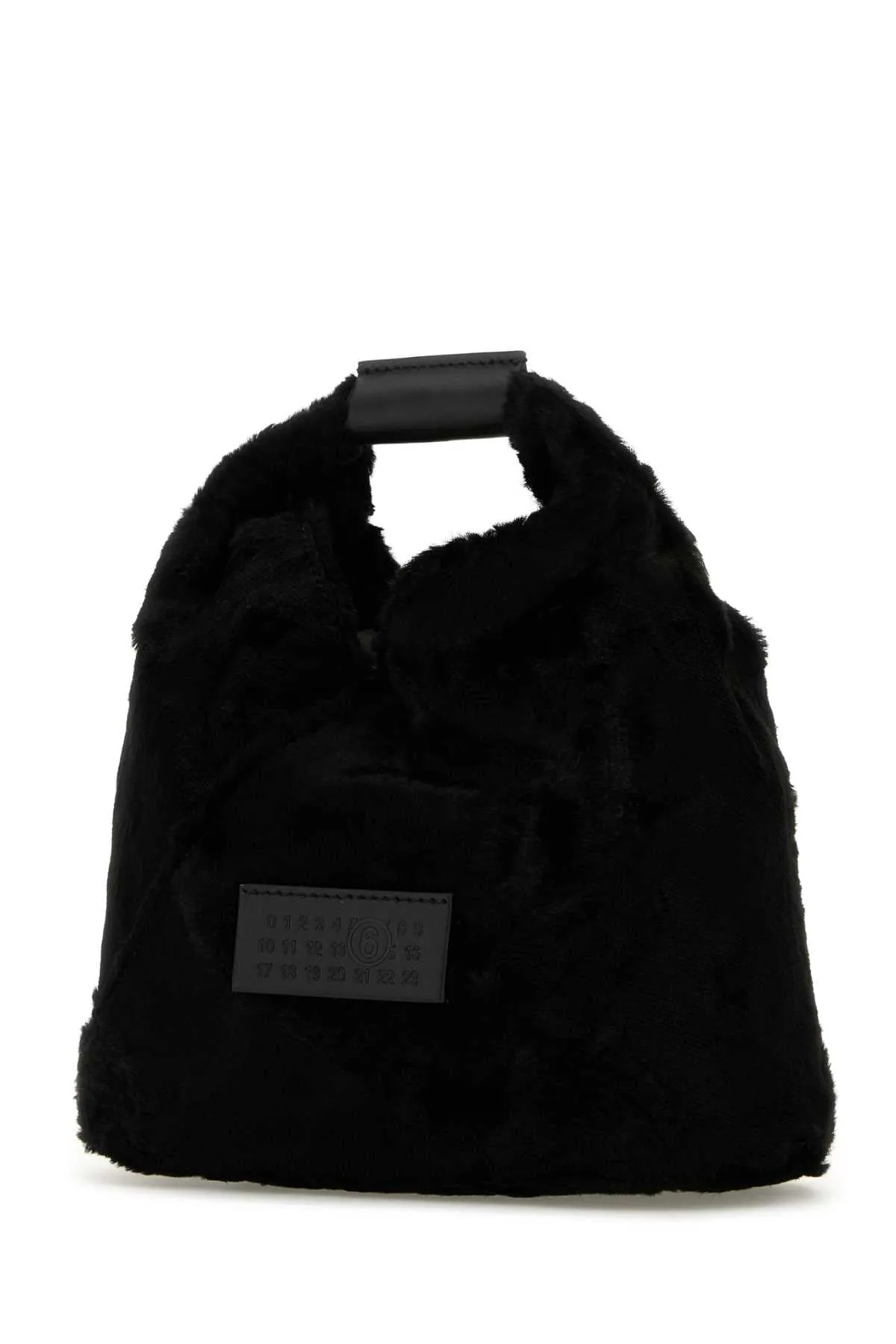 Mm6 Maison Margiela Black Eco Fur Japanese Crossbody Bag