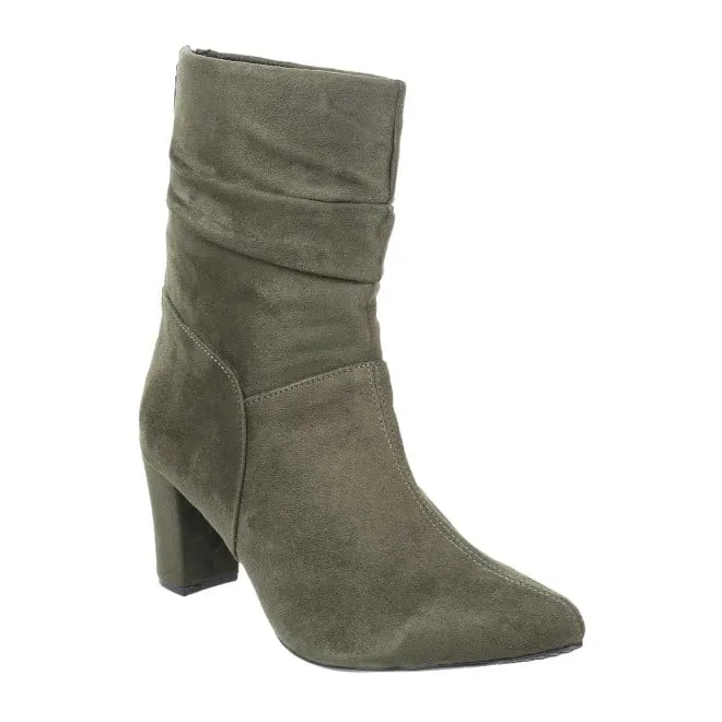 Mochi Women Olive Party Boots