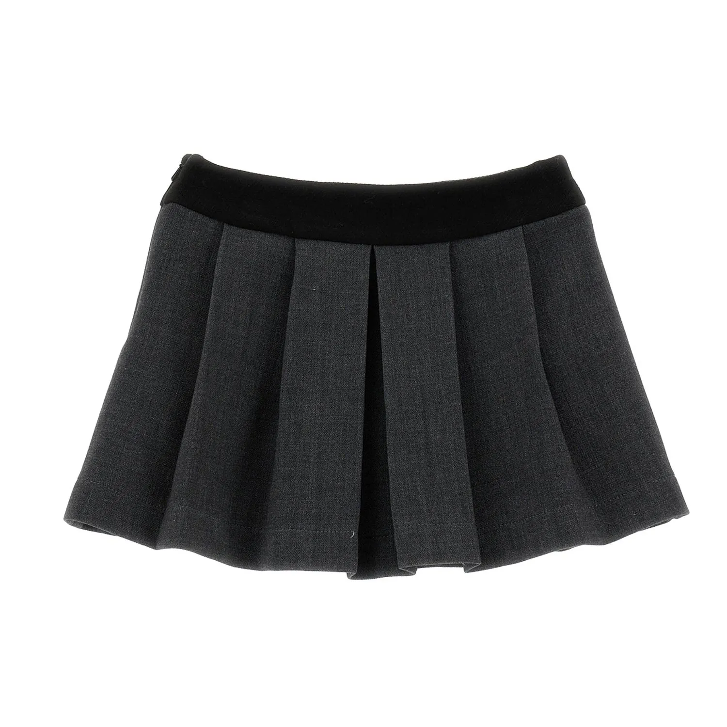 Monnalisa Gray And Black Monnalisa Tennis Miniskirt