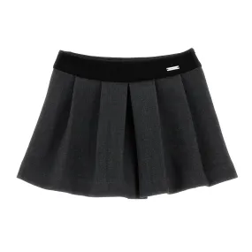 Monnalisa Gray And Black Monnalisa Tennis Miniskirt