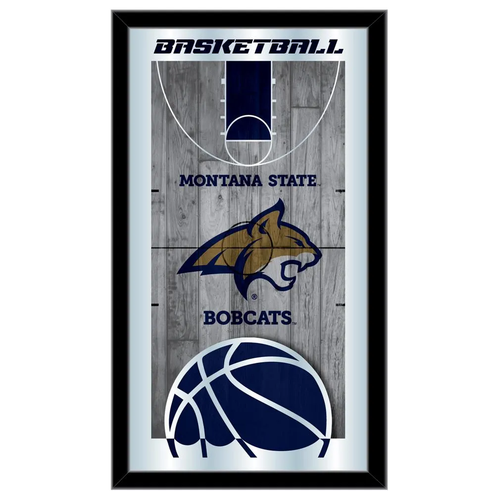 Montana State Bobcats HBS Basketball Framed Hanging Glass Wall Mirror (26x15)