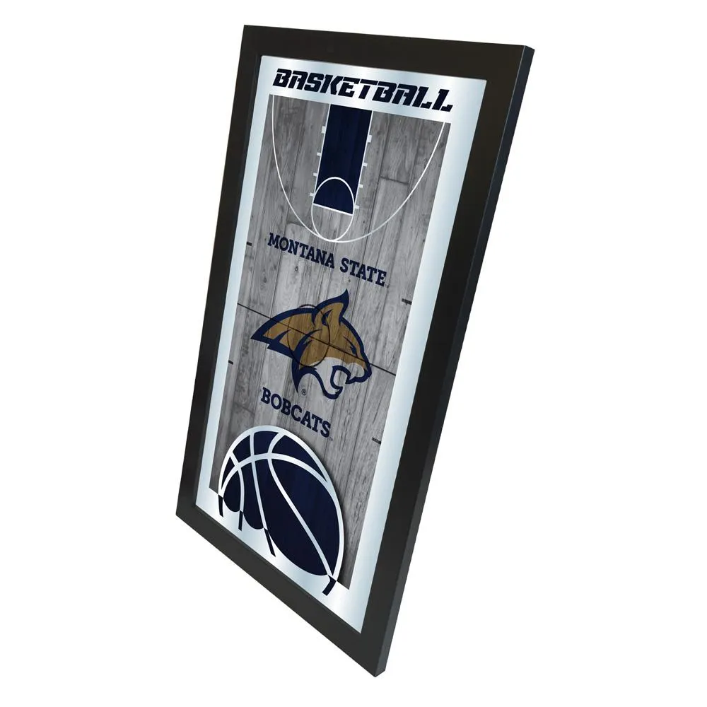 Montana State Bobcats HBS Basketball Framed Hanging Glass Wall Mirror (26x15)