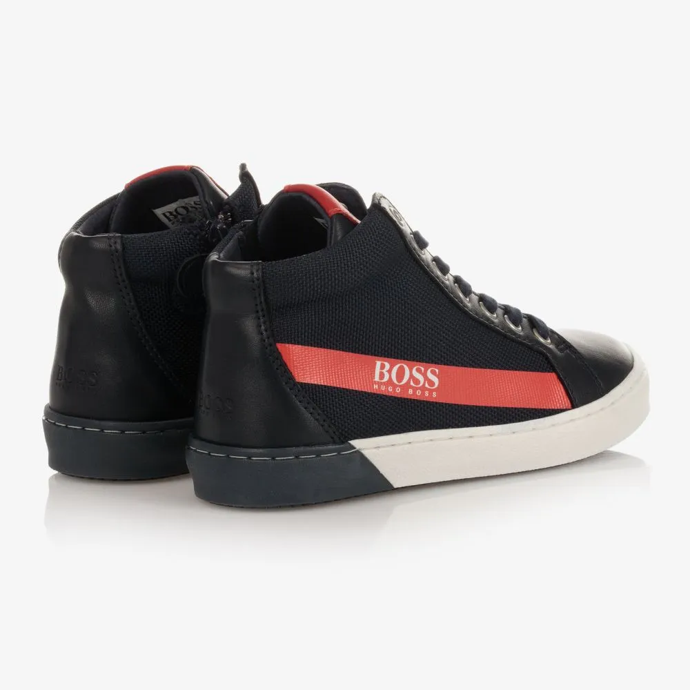 Navy Blue Hi-Top Trainers