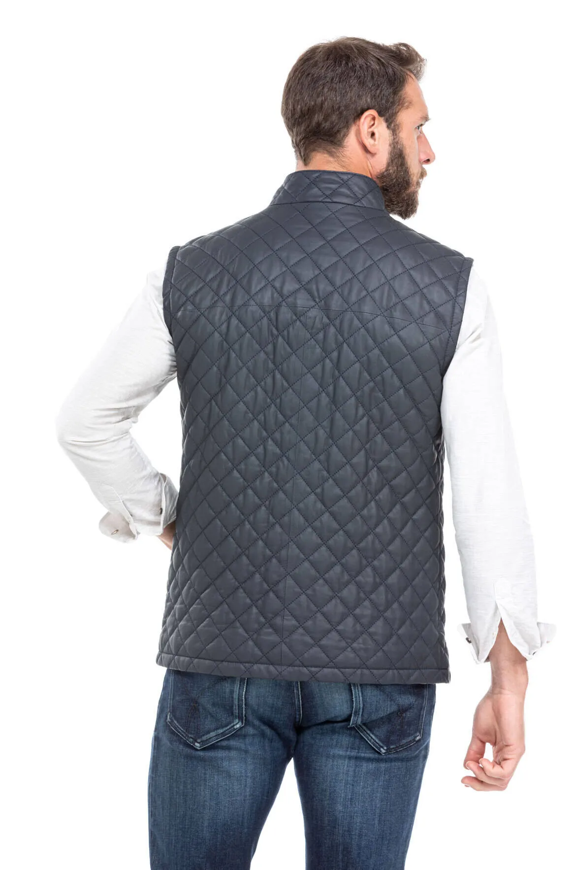 Navy sleeveless vest e08