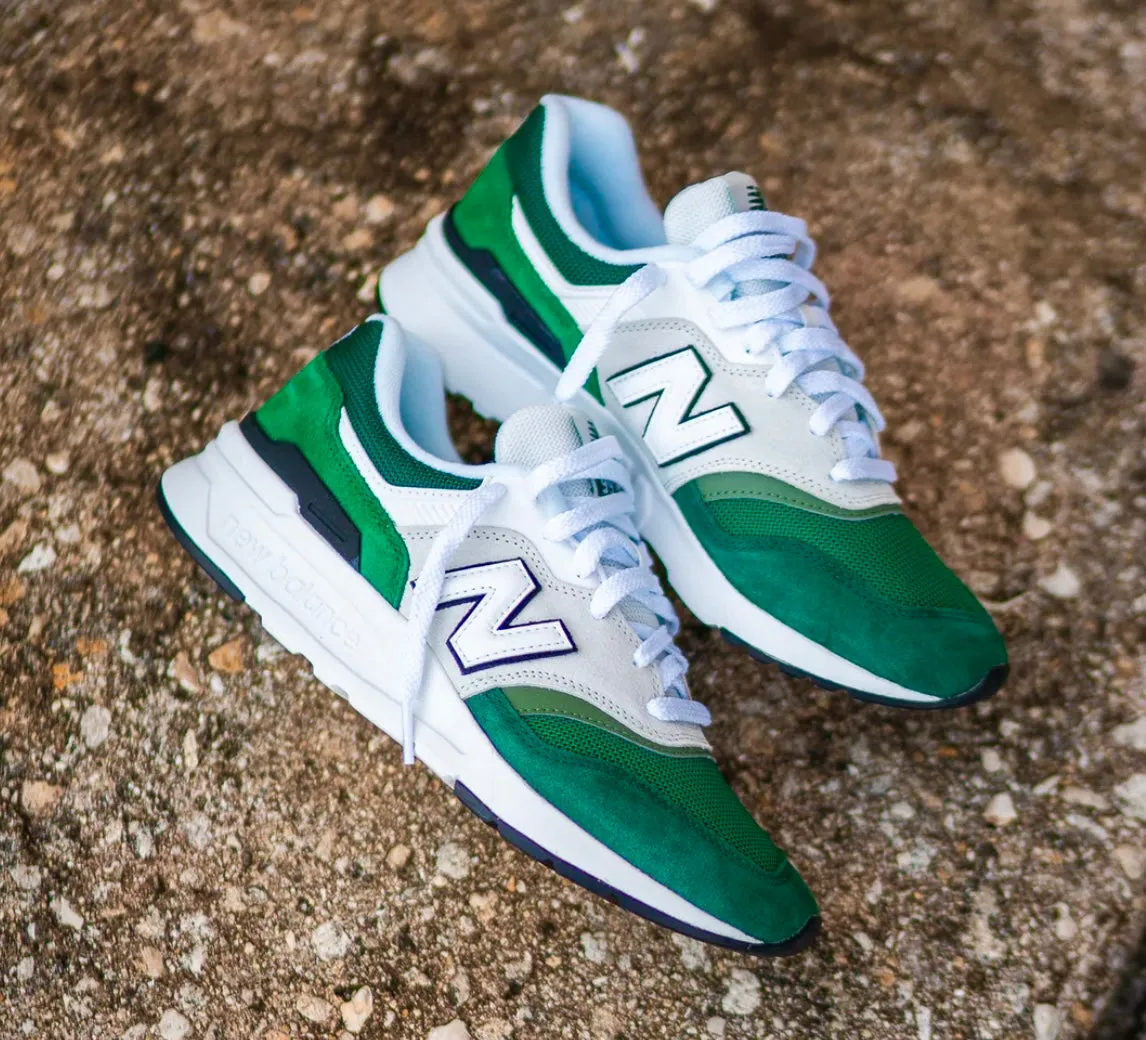 NEW BALANCE TRAINERS WHITE GREEN GREY