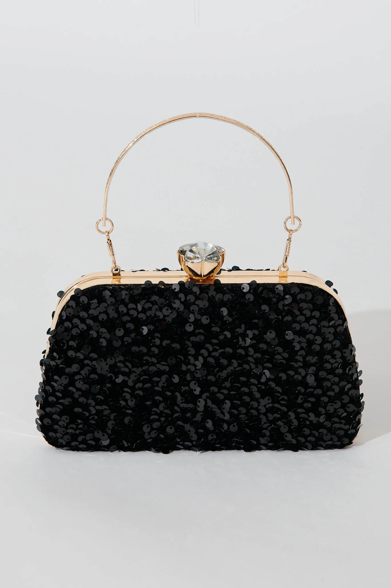 Nikita Clutch In Black Sequin