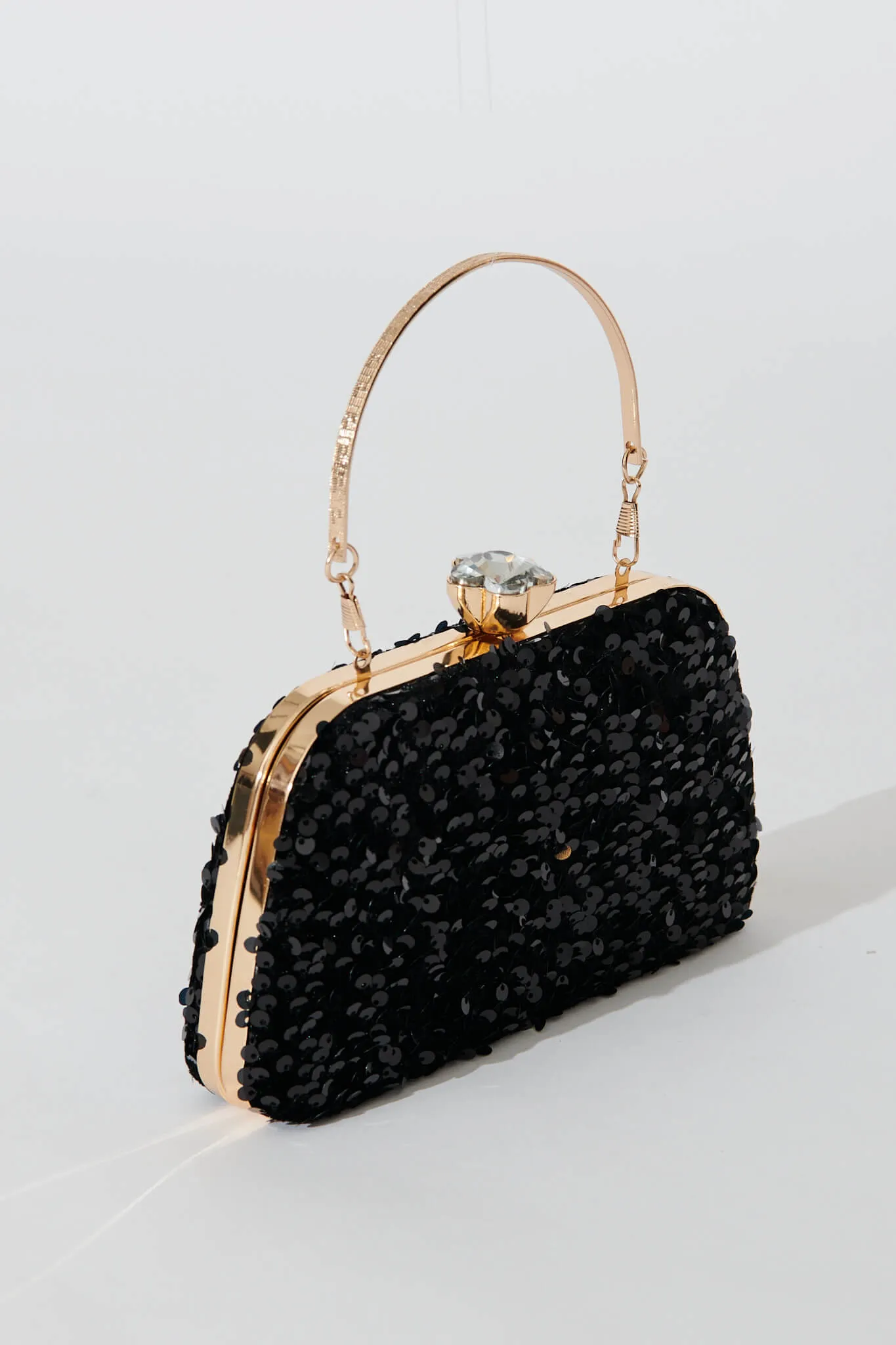 Nikita Clutch In Black Sequin