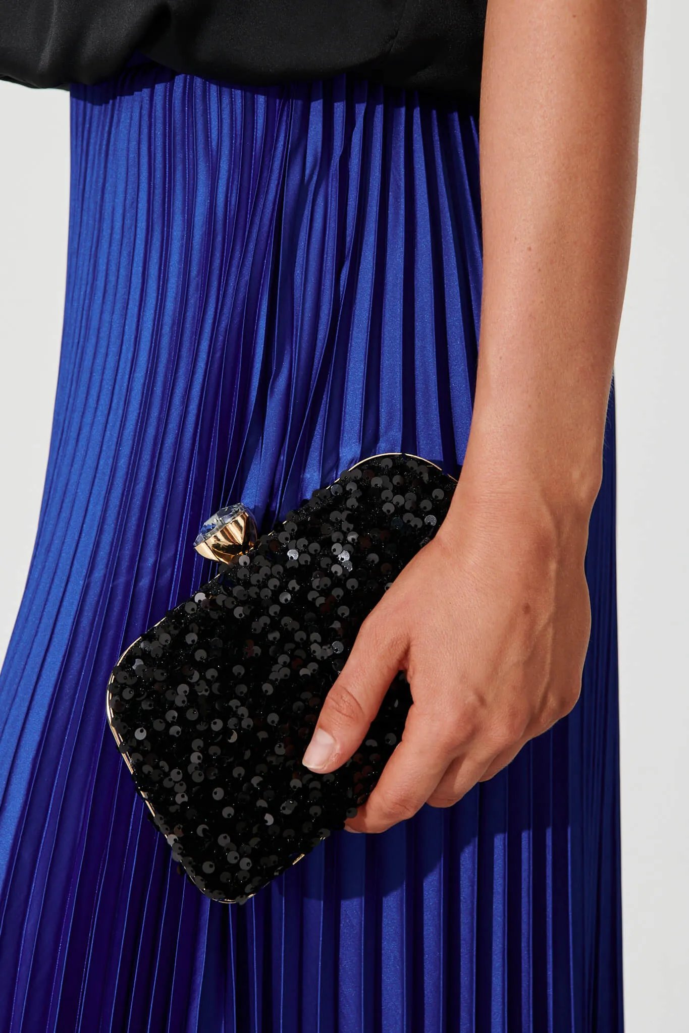 Nikita Clutch In Black Sequin