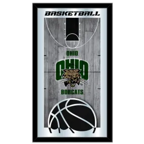 Ohio Bobcats HBS Green Basketball Framed Hanging Glass Wall Mirror (26x15)