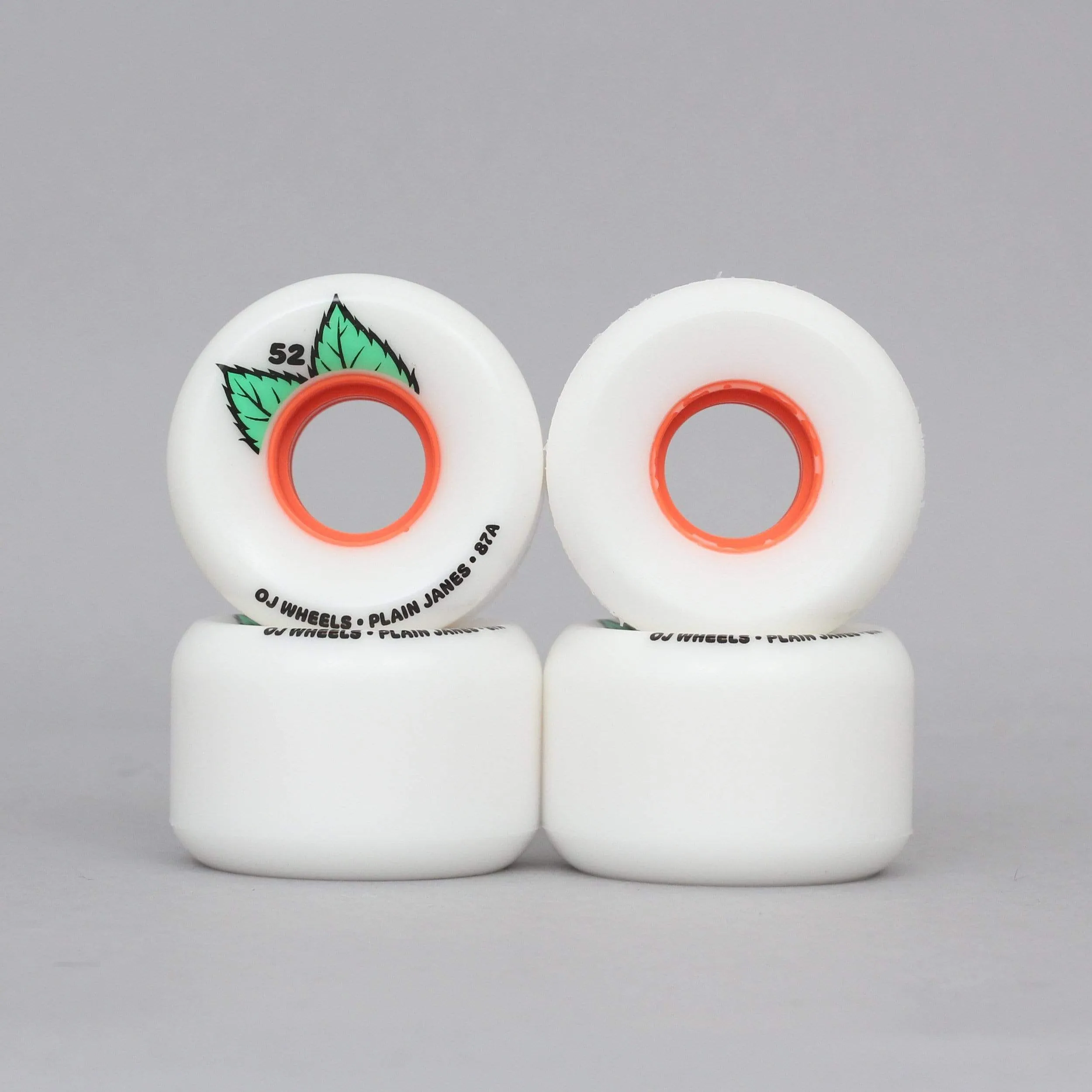 OJ 52mm 87A Plain Jane Keyframe Soft Skateboard Wheels White