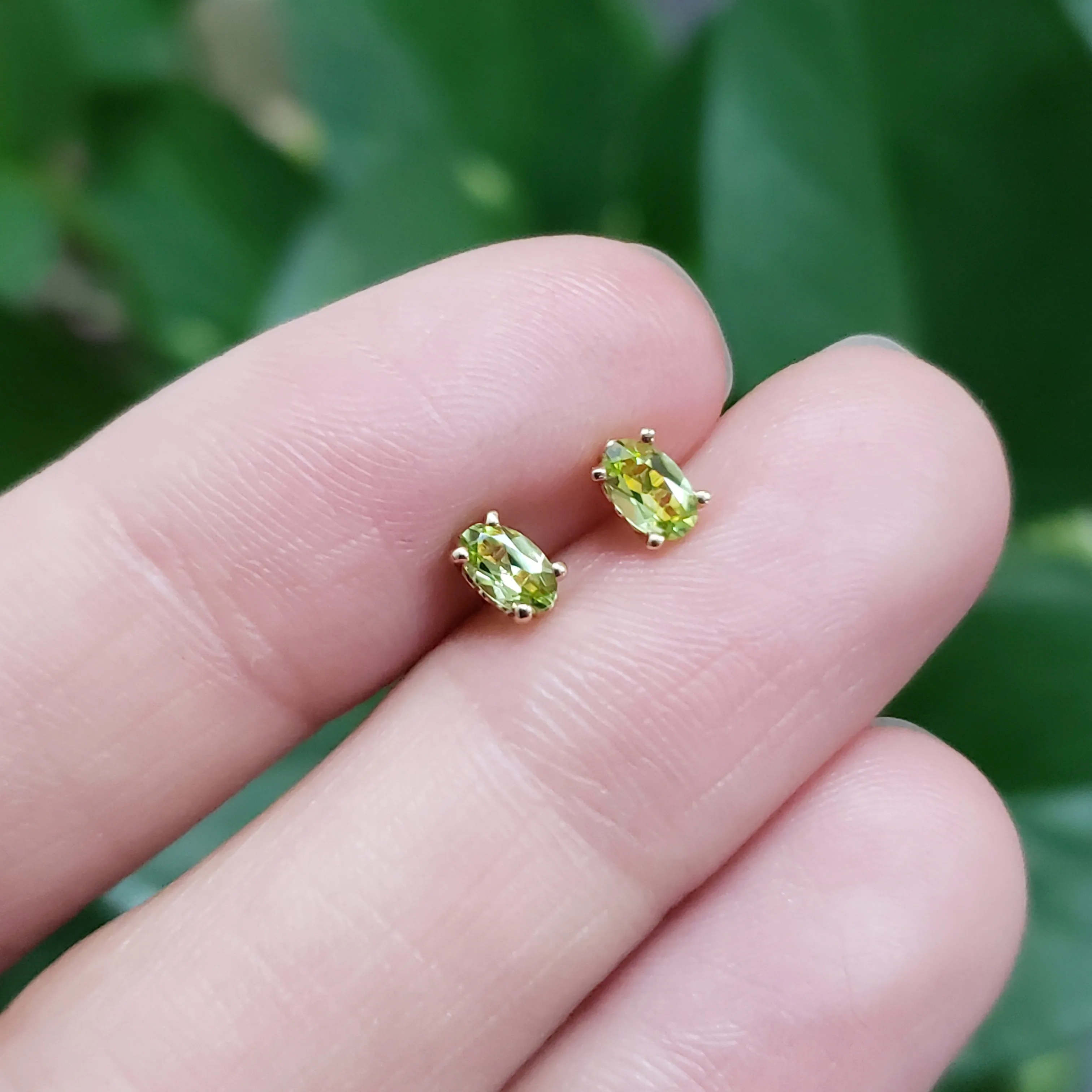 Oval Peridot Earrings