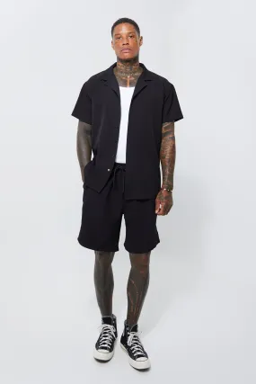 Oversized Revere Shirt And Basketball Short Set | boohooMAN UK