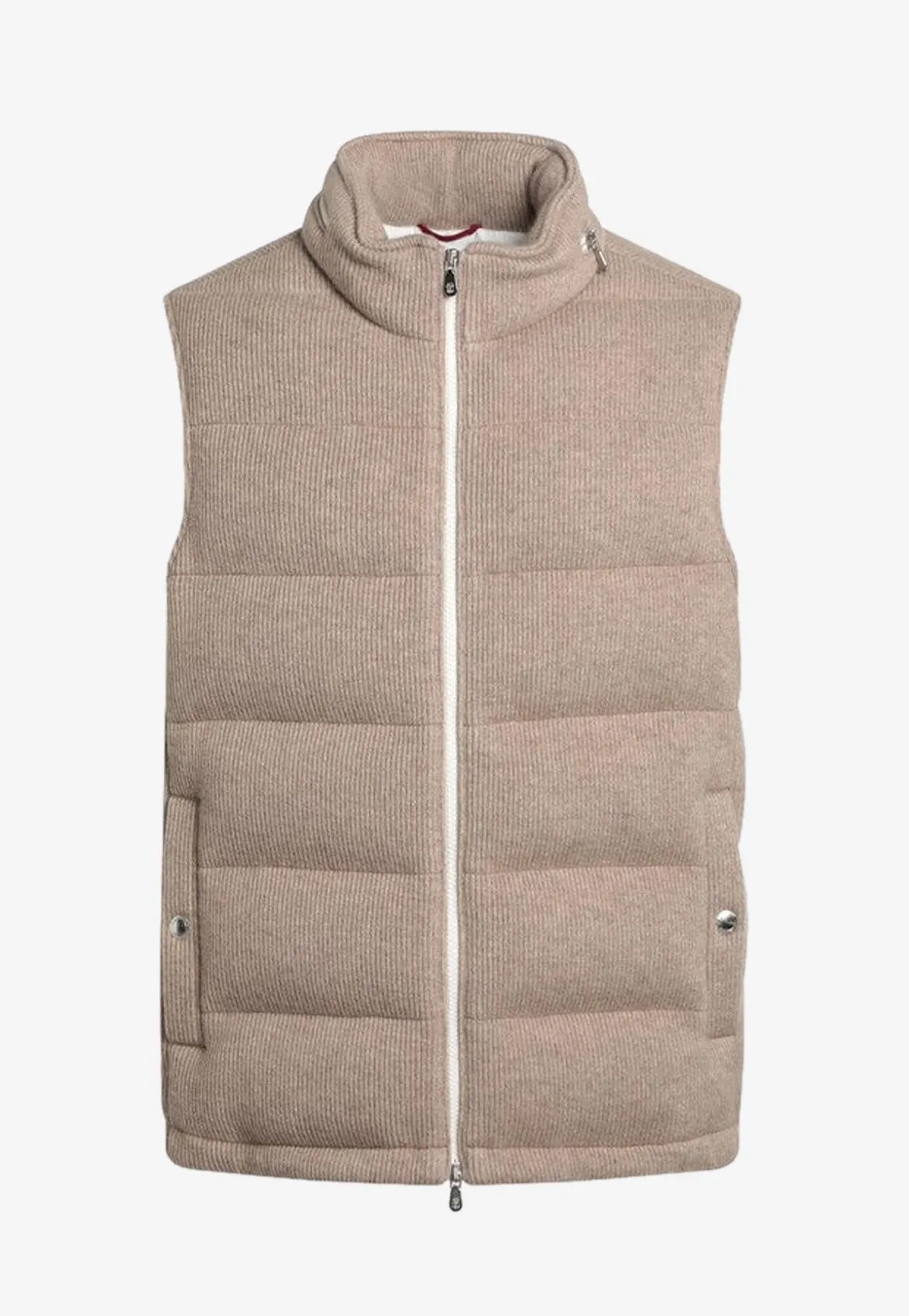 Padded Cashmere Zipped Vest
