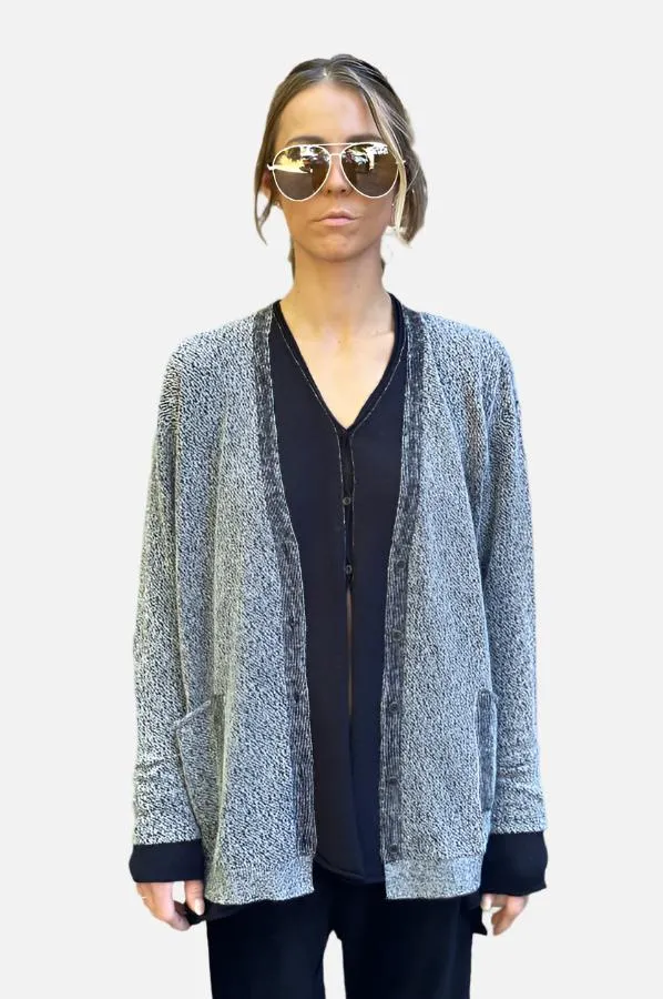 Pattern Cardigan - Navy Multi